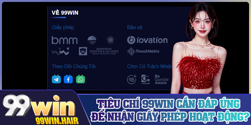 Tiêu chí 99Win cần đáp ứng để nhận giấy phép hoạt động? 